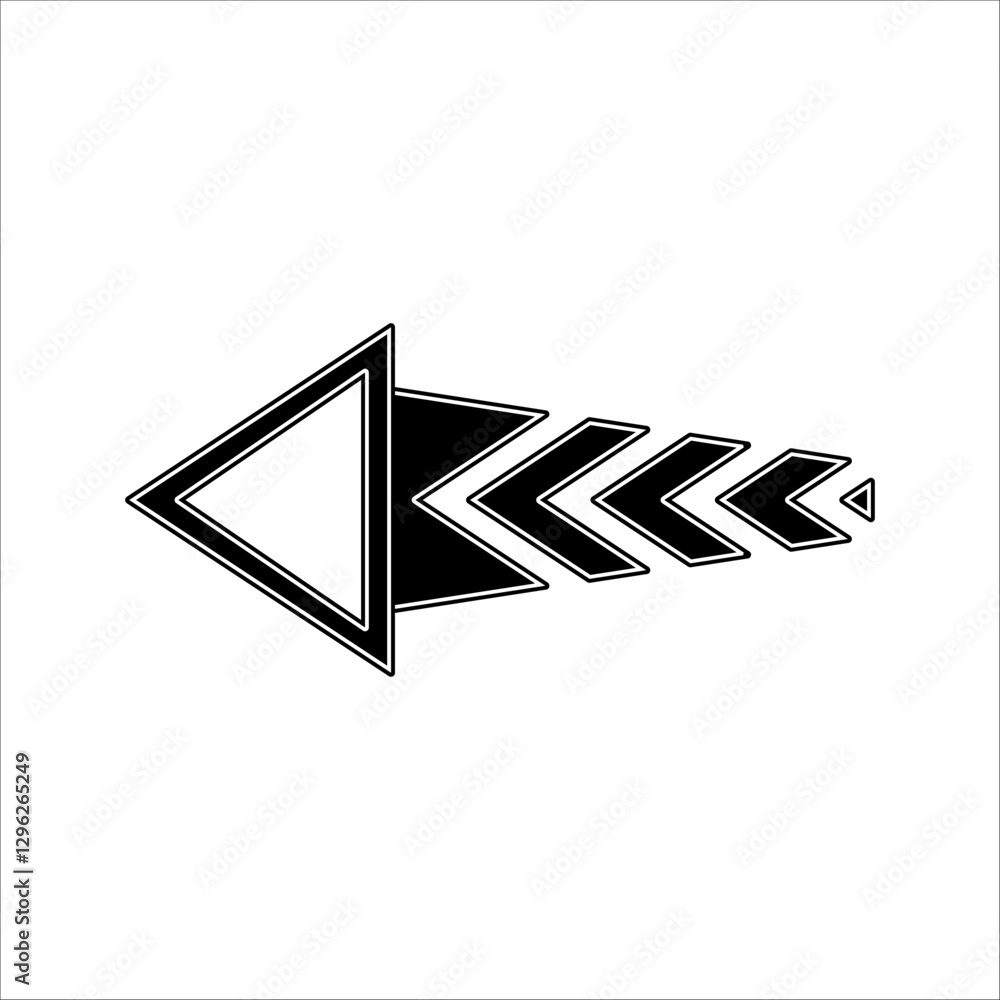 Poster black arrow.arrow icon pointing to the left. trendy black arrow vector set in flat style. simple vec