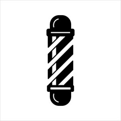 Barber pole icon, Classic barber pole icon Isolated on black and white background.