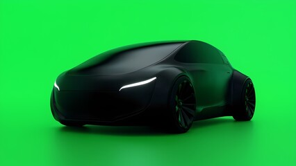 The robot cat black color isolate on green screen.