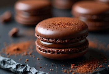 chocolate macaron 