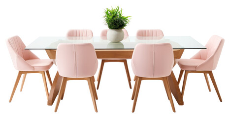 PNG Modern dinning furniture set minimalist interior chairs.