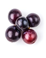Fototapeta premium A top view of sparkling purple and red grapes, highlighting their smooth and attractive skins. Each tiny seed inside holds a sweet freshness ready to burst with every bite