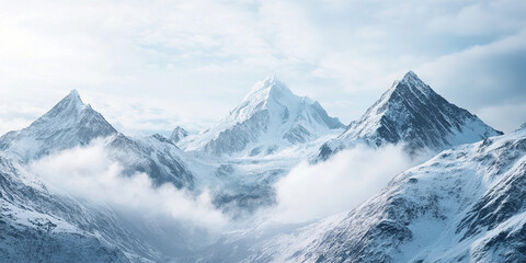 Obraz premium Snowy Mountain Peaks 