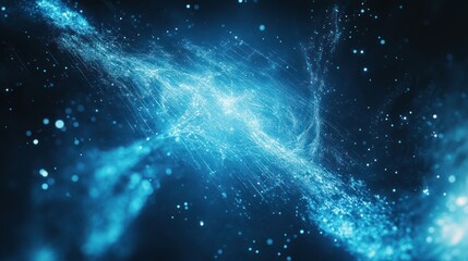 Abstract blue energy swirl, cosmic background, science fiction, website banner