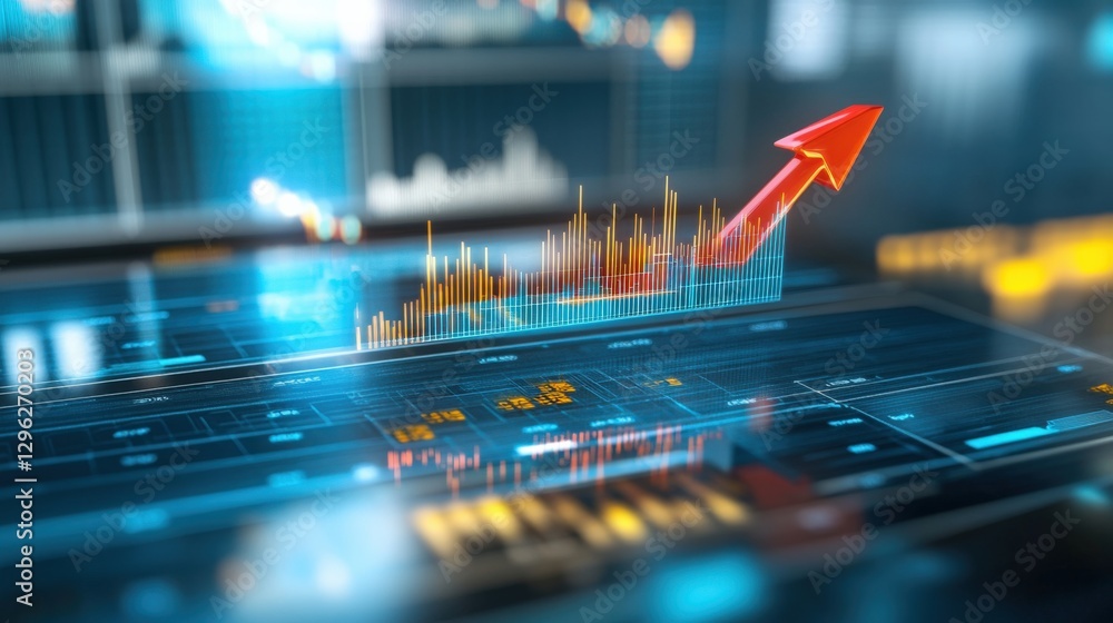 Aufkleber data visualization growth trends digital workspace infographic modern technology environment analyti