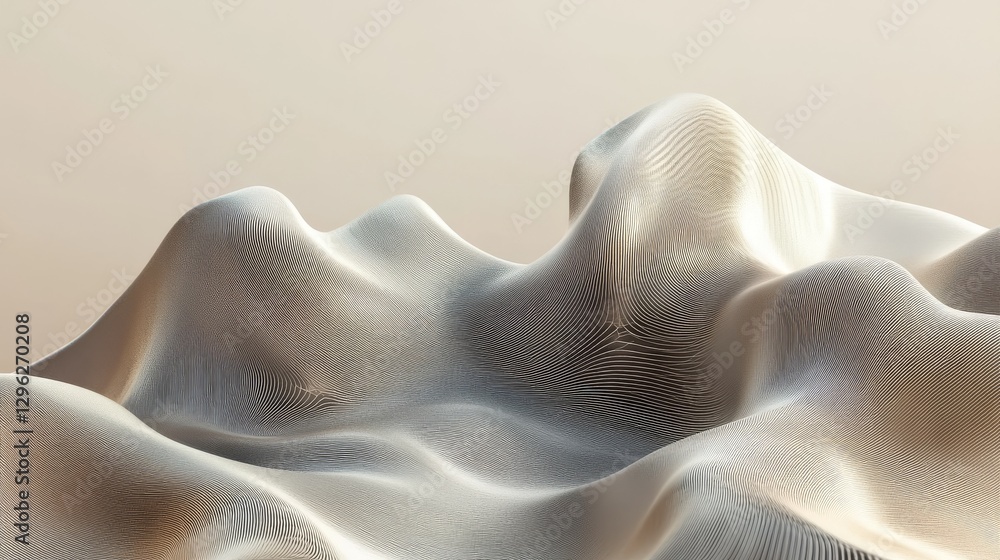 Poster an abstract digitally rendered image of flowing topographical forms
