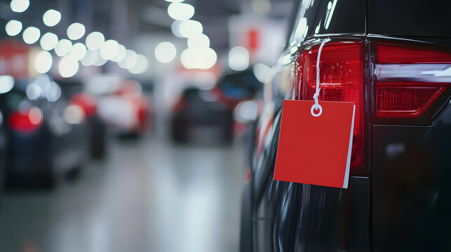 An empty showroom featuring vehicles with price tags, representing the anticipation of new beginnings and the potential for ownership in a modern retail space.