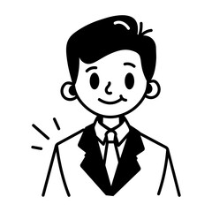 A drawing style icon of a school boy 
