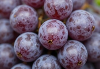 Close-up of fresh, ripe red grapes with natural bloom, showcasing healthy fruit and vibrant color, perfect for food and beverage concepts.