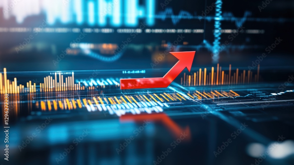 Poster market growth analysis digital finance infographic visualization data-driven insights close-up view 