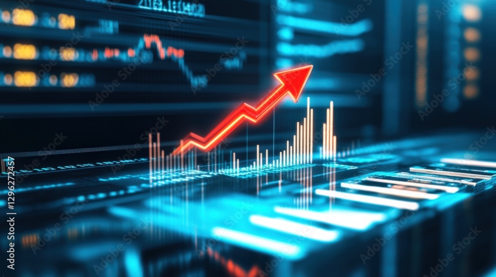 Poster market growth analysis financial sector data visualization digital environment dynamic viewpoint bus