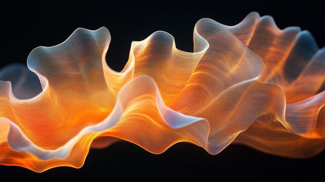 Abstract artistic rendering of flowing orange and white light