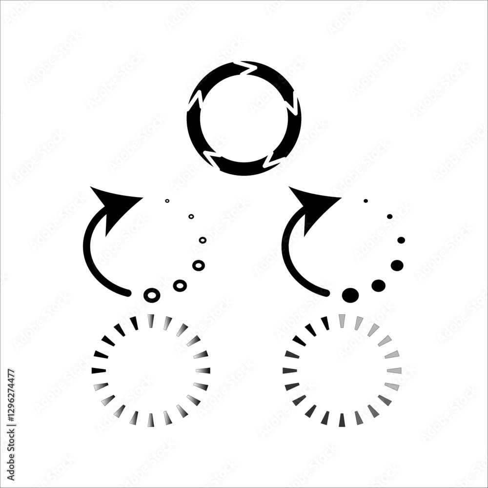 Fototapete loading bar icons. website load bar vector icon set. set loadingbar progress icon, circle loader col