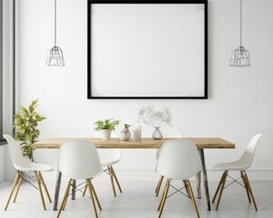 Modern Dining Room with Minimalist Furniture and Neutral Decor