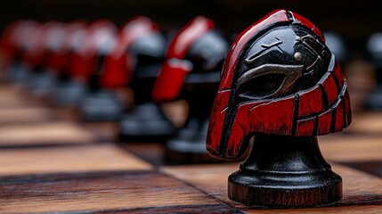 A close up of a chess piece on a chess board