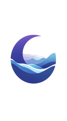 The logo design of the round-shaped mobile phone wallpaper features a gradient background with blue and purple tones
