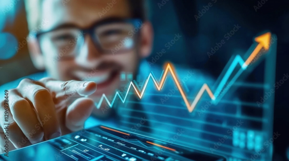 Poster business growth insights office environment digital analytics indoor setting close-up view performan