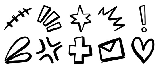 Comic Abstract Handdrawn Brush Set