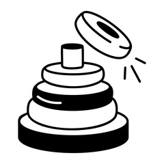 Stacking toy icon in doodle style 
