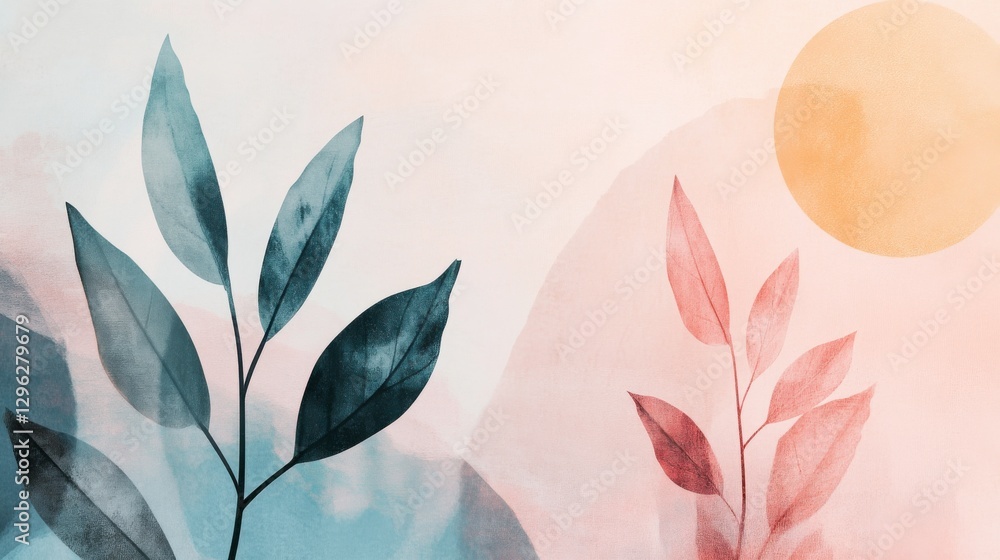 Poster retro nostalgic patterns with soft pastel tones