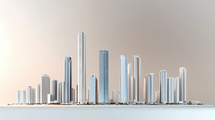 Obraz premium City blueprint skyscraper rendering