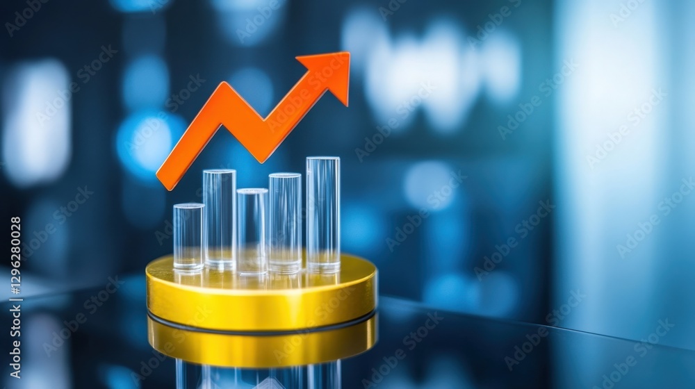 Poster analyzing business growth trends digital workspace infographic corporate environment close-up view d