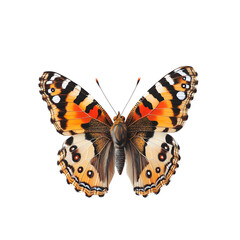 Naklejka premium Realistic painted lady butterfly
