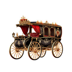 Realistic parade horse carriage