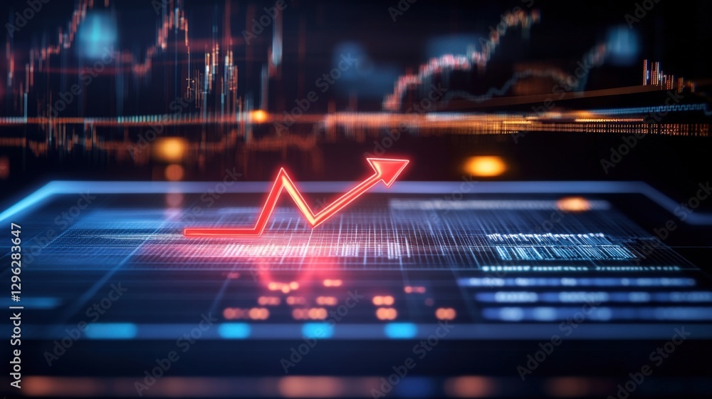 Poster market analysis trends financial data visualization digital space interactive graphs technology over