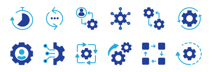 Productivity icon vector set. Performance, efficiency and time management concept.