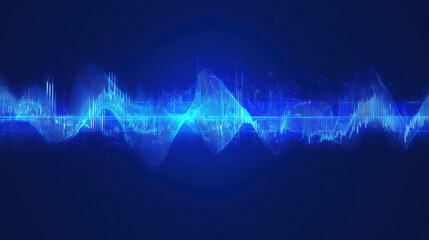 Abstract blue waveform visualization