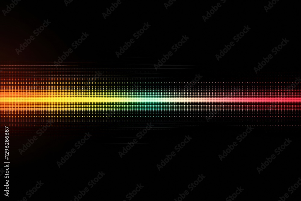 Poster Colorful light streaks create a dynamic display of energy and movement in a dark setting. Generative AI
