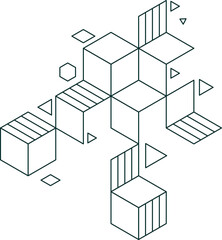 Geometric Abstract Line Art 