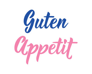 Translation from German: Bon Appetite. Ink illustration. Perfect design for greeting cards, posters and social media. German Lettering.