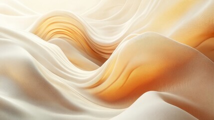 Obraz premium Wavy textured silk fabric folds with abstract warm lighting effects