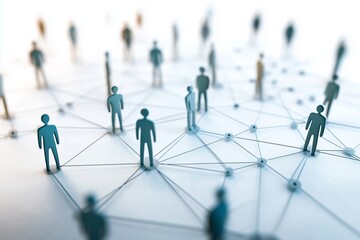 professional social network concept connected human figures representing business relationships and networking
