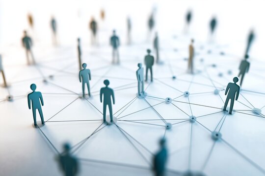 professional social network concept connected human figures representing business relationships and networking
