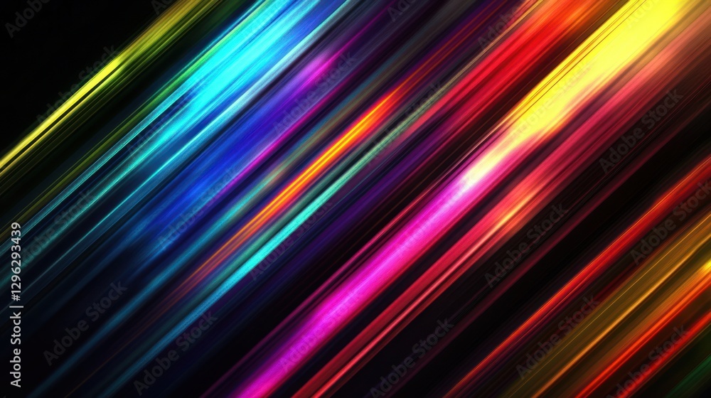 Poster abstract colorful diagonal light streaks; vibrant background; dynamic energy; website design