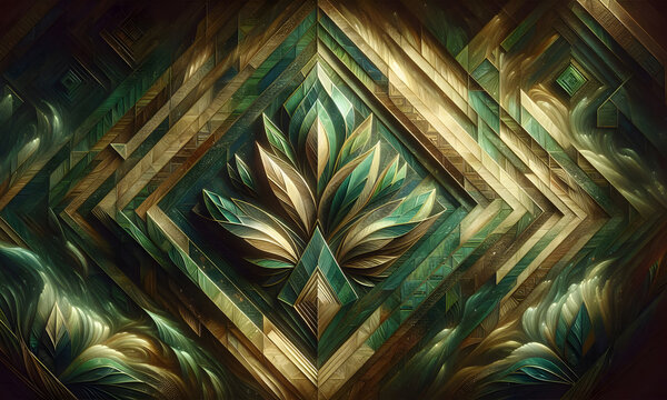 Elegantes Foto eines strukturierten abstrakten Hintergrunds mit Rautenformen und satten gr&uuml;nen Farben