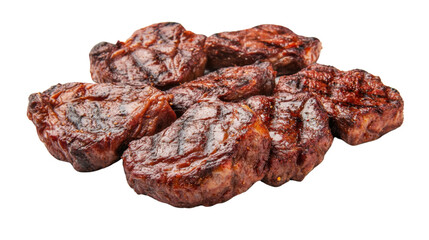Obraz premium fresh grilled bbq steak isolated on transparent background