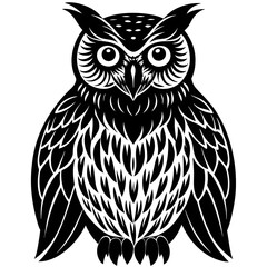 owl on white background