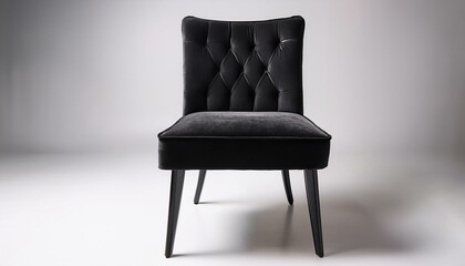 a dining chair featuring a luxurious black velvet backrest and legs offering elegant proportions against a crisp white background for a sophisticated look