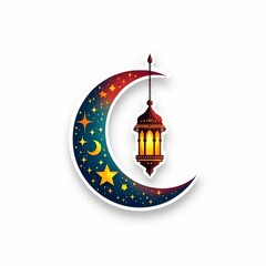 Fototapeta premium Islamic Crescent Moon and Star