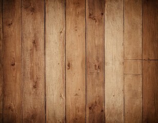 Fototapeta premium Close-up of rustic wooden floor planks in varying shades of brown and beige.