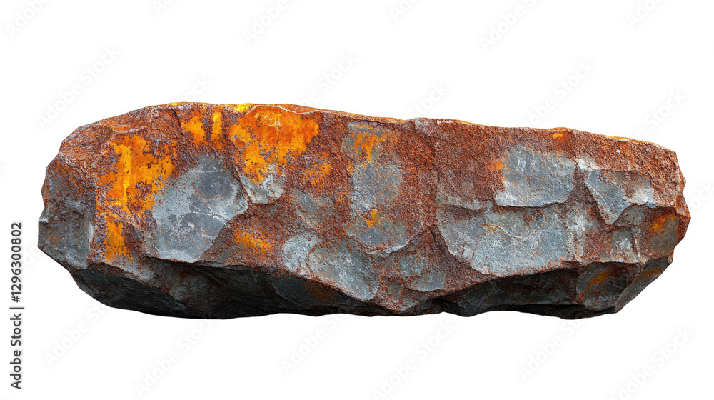 Aufkleber rust rock: this image presents a close-up view of a rugged rust-colored rock, capturing its textured