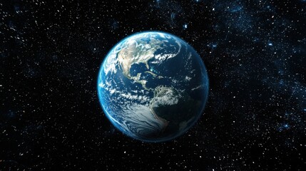 Naklejka premium Beautiful Earth in Space Surrounded by Stars and Cosmic Elements