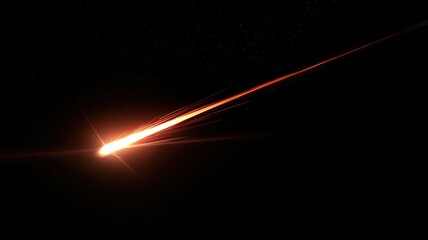 Fototapeta premium fiery meteor streaking across a dark background