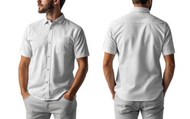 stylish short sleeve white shirt for men, perfect for casual or semi formal occasions
