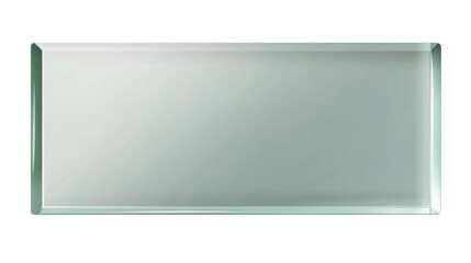 frosted glass panel rectangular in shape isolated on transparent background