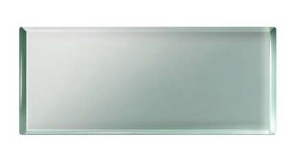 frosted glass panel rectangular in shape isolated on transparent background
